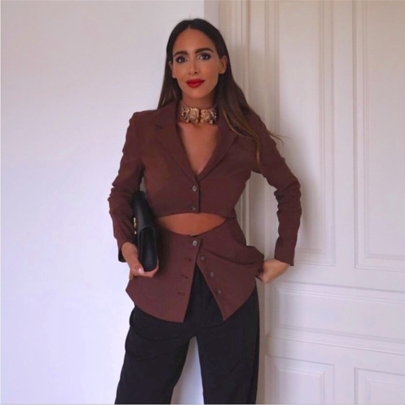 Zara Cut-Out Fitted Blazer L - Picture 9 of 10